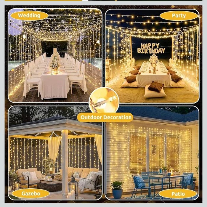 Joysing Bożonarodzeniowa Kurtyna świetlna 6 m x 3 m 600 LED