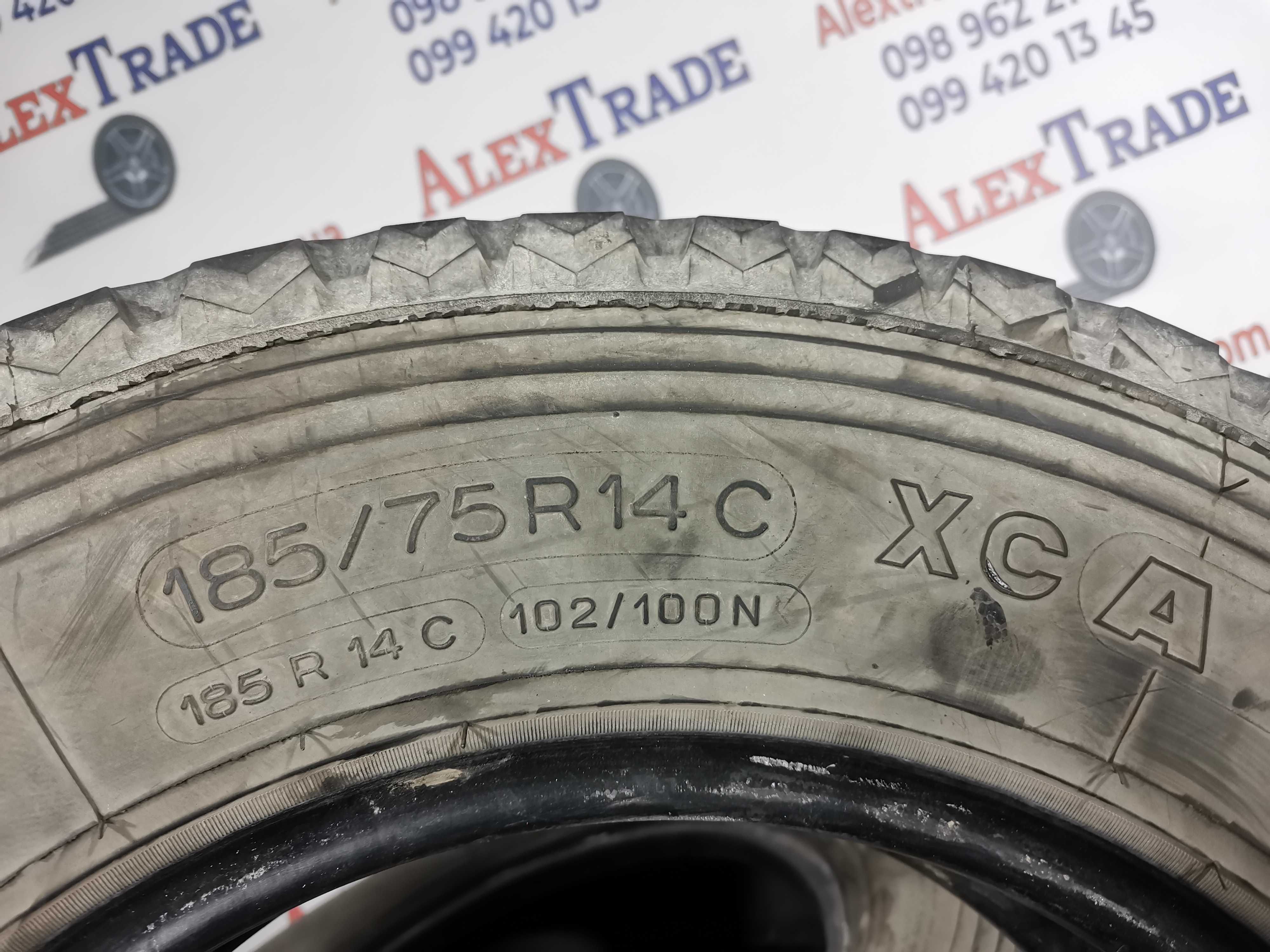 2 шт. 185/75 R14C цешка Michelin літні шини б/у, 9 мм