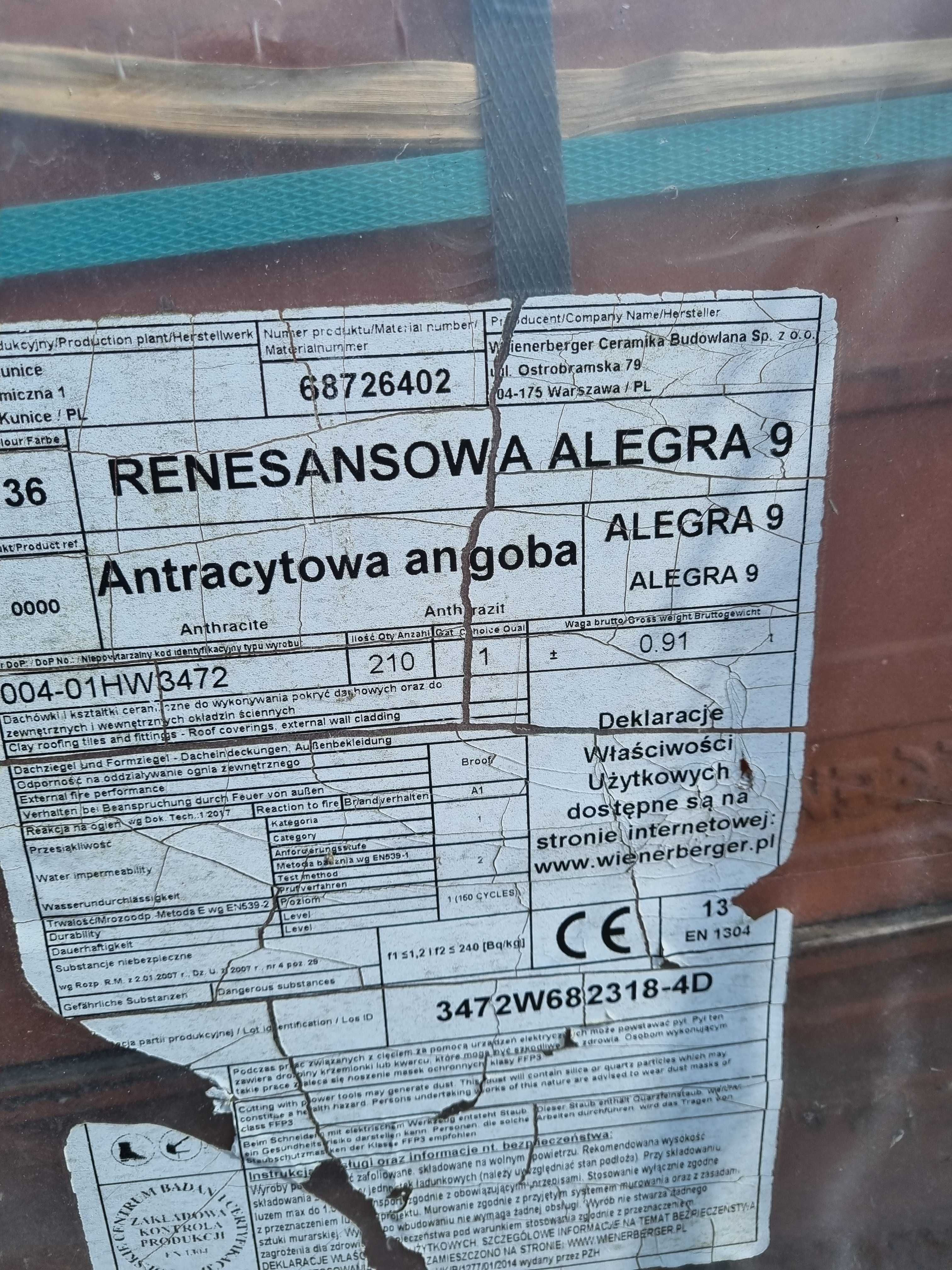 Dachówka czarna mat ceramiczna Alegra 9 Tanio Winerberger