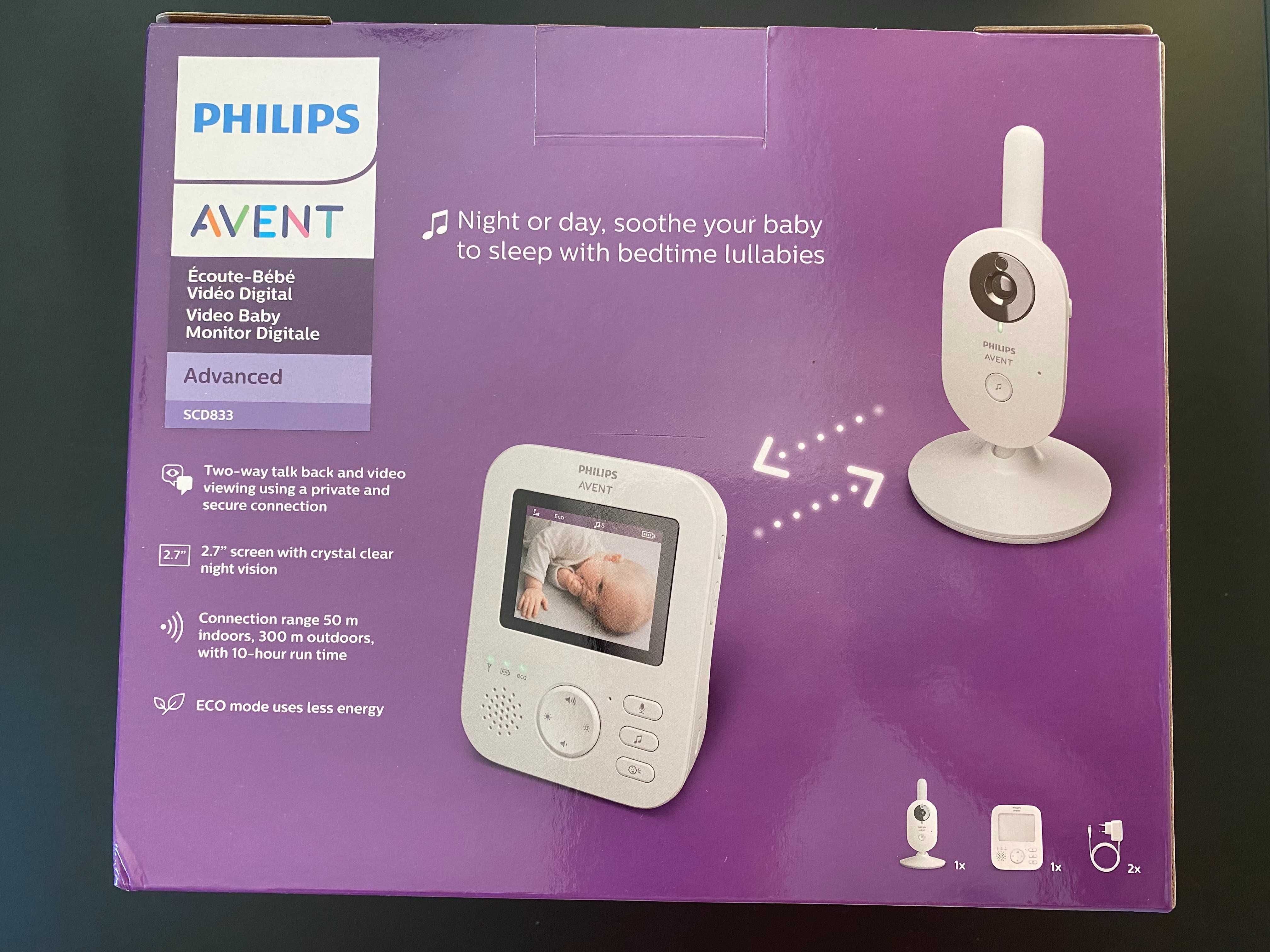 Monitor Video Bebé Philips Avent SCD833/26 (NOVO c/ 3 anos garantia)