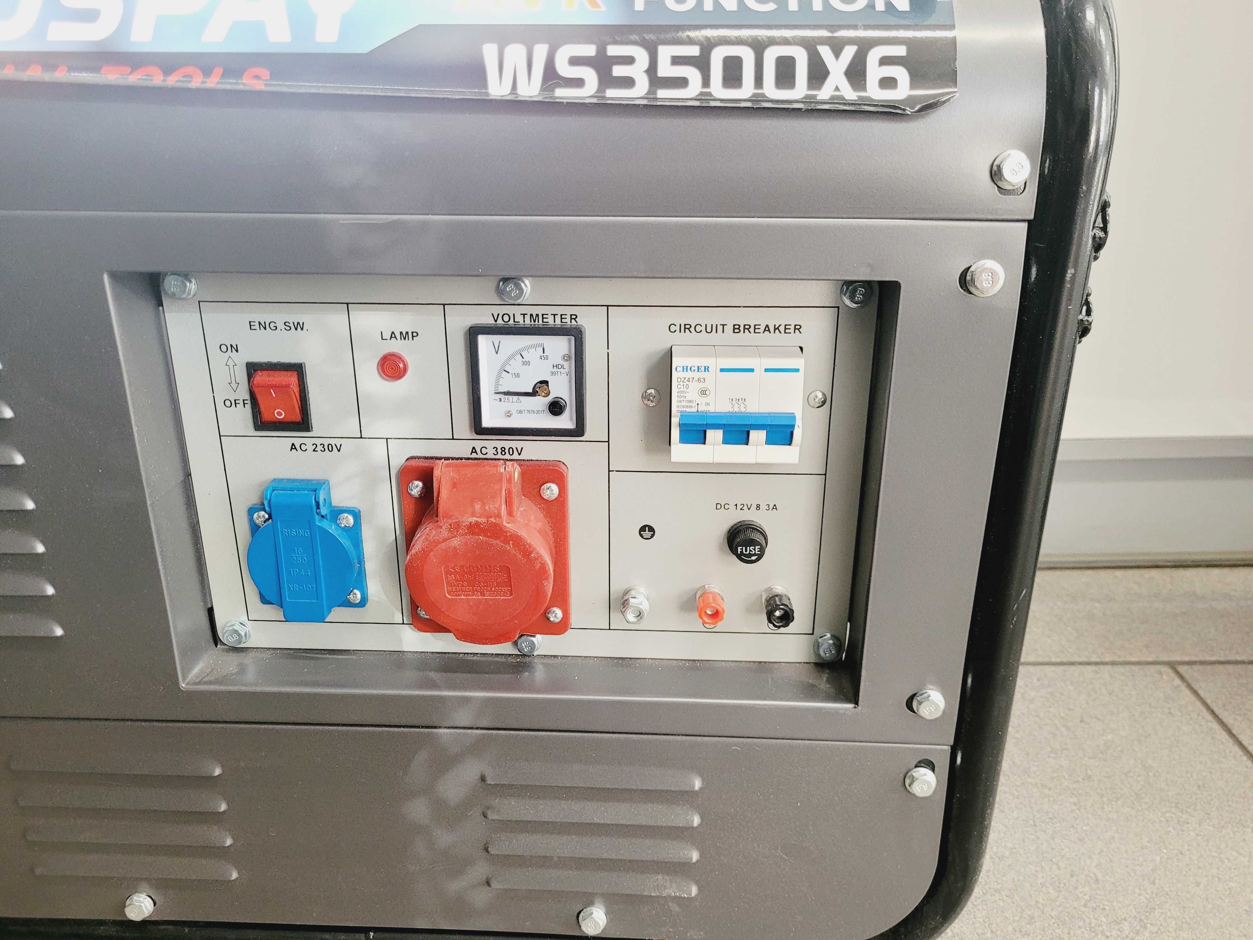 Agregat  prądotwórczy   trój fazowy   Weldspay  WS3500X6 jak nowy.