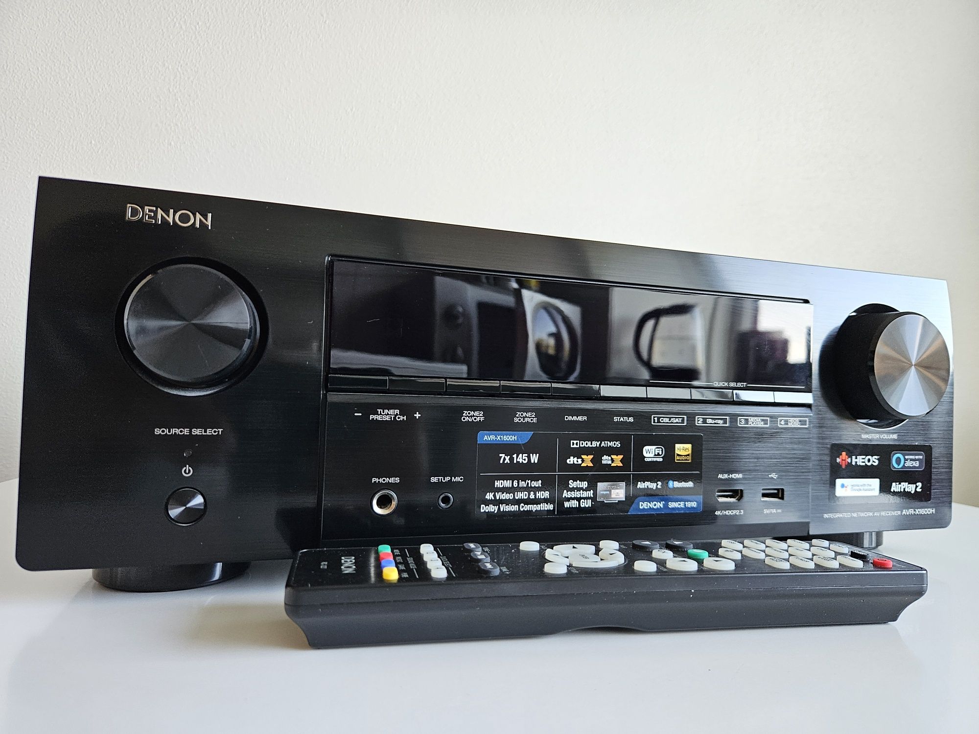 DENON AVR-X1600H 7.2 Heos 4K Bluetooth Dolby Atmos
