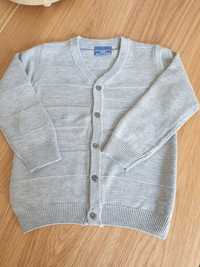 Szary elegancki sweter sweterek rozpinany dla chłopca Coccodrillo 98