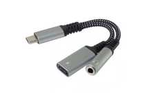 PREMIUMCORD  USB-C TYP-MINI JACK 3,5mm adapter AUDIO z zasilanie USB-C