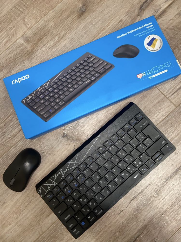 Клавіатура + миша бездротова Rapoo 8000M Wireless Black