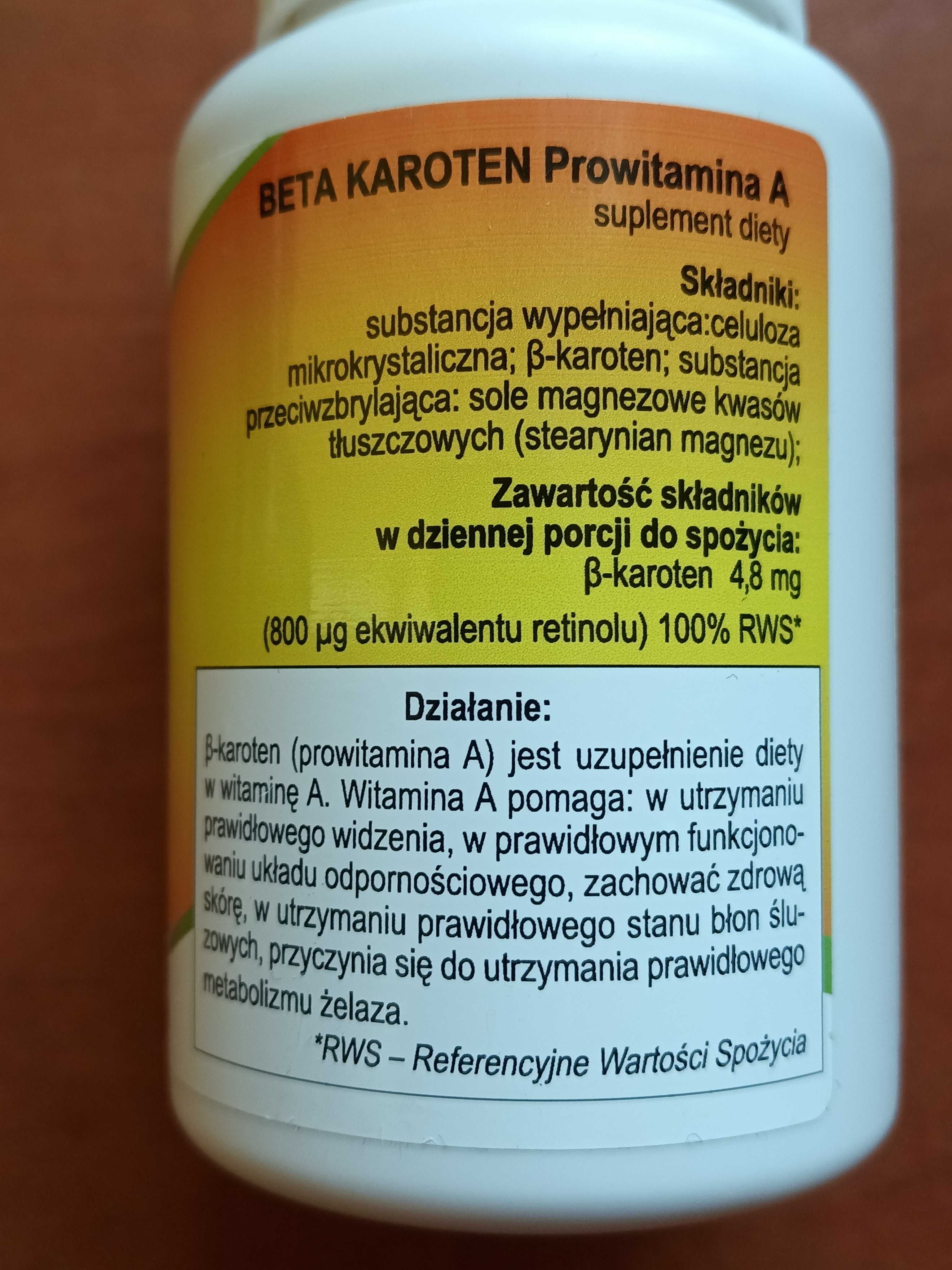 Beta Karoten Słońce w pigułce tabletki, 100 szt