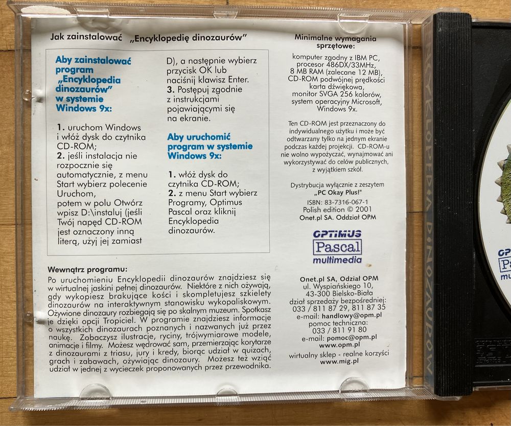 CD-ROM Encyklopedia dinozaurów
