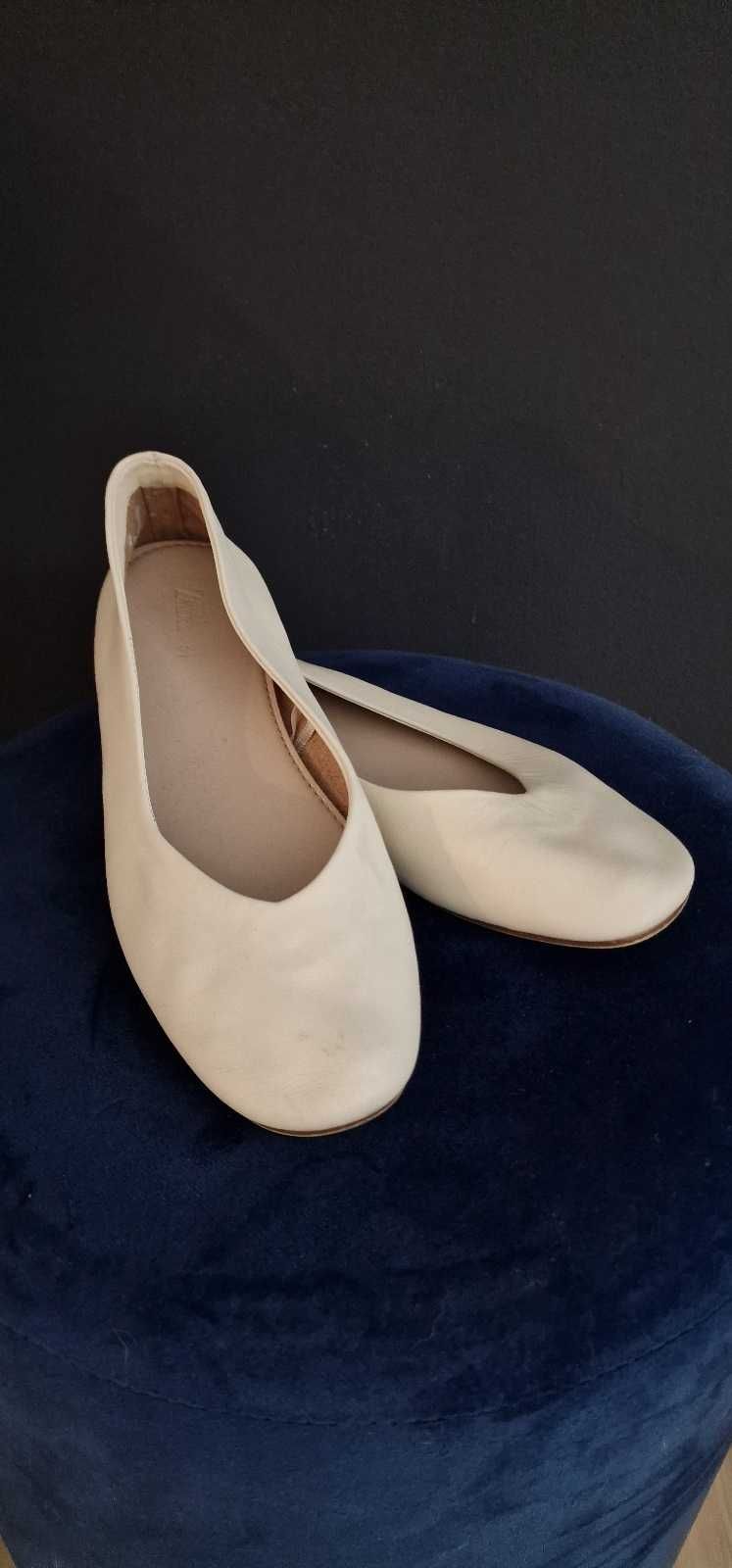 Buty komunia białe skórzane Zara r.34