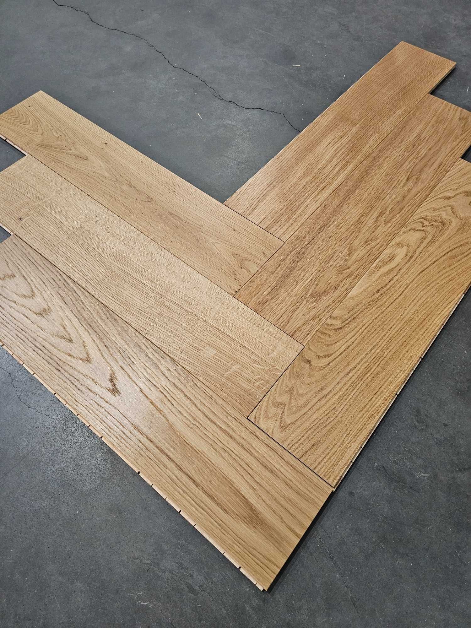 Jodełka klasyczna dębowa lakierowana fazowana 11x140x655 (102 m2)