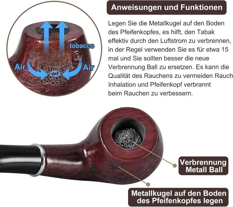 Joyoldelf Drewniana fajka do palenia tytoniu