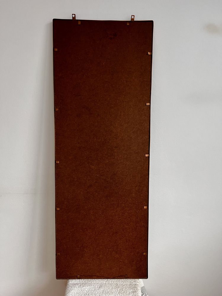 Lustro 110x40 w mosiężnej ramie PRL