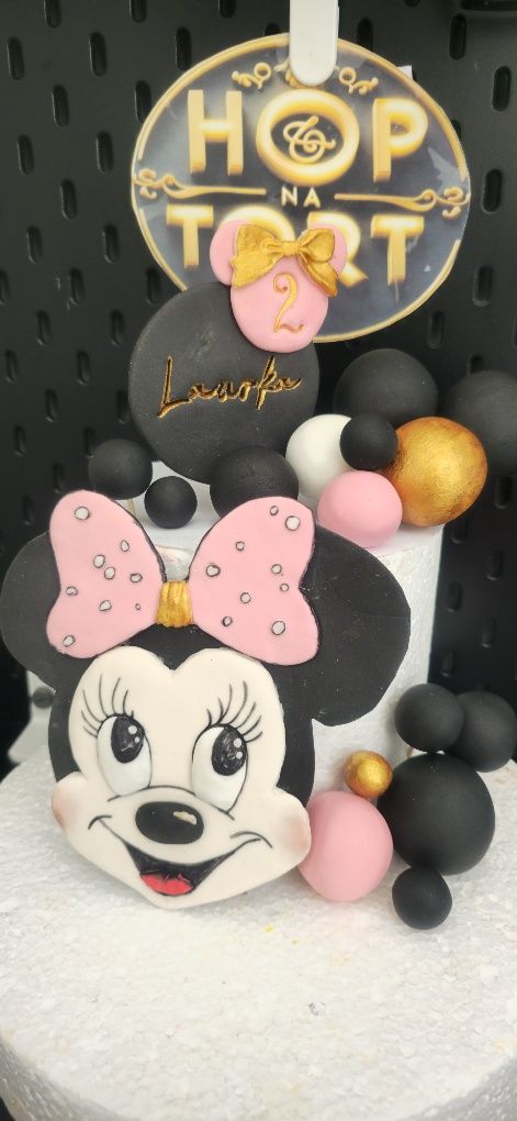 Myszka Minnie Mickey figurki z masy cukrowej dekoracje na tort