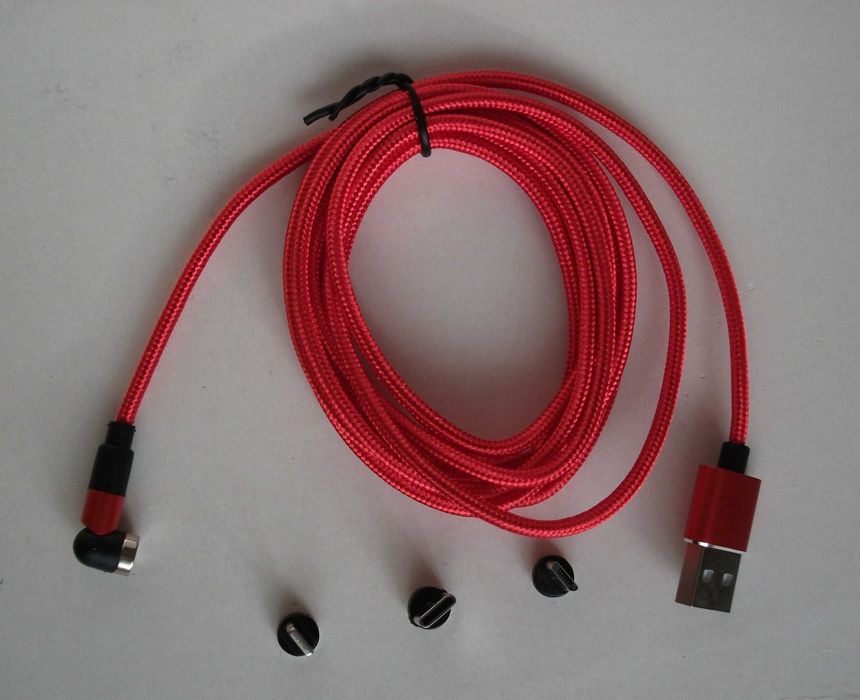 Kabel Przewód USB typ C Micro iPhone Magnetyczny 2mb
