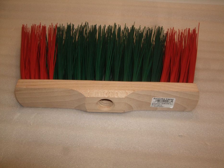 MIOTŁA Ogrodowa Ulicówka DŁUGIE WŁOSIE Drewno TRAPEZ 25/30 x 15 cm