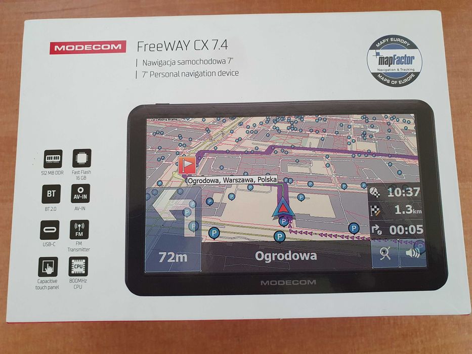 Nawigacja Modecom CX 7.4+Mapy IGO 2025