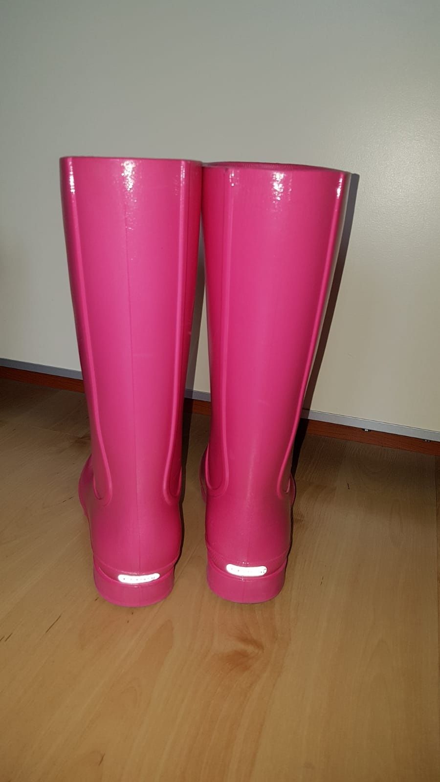 Wysokie różowe kalosze crocs Wellie Rain Boot J1 W3 32-33