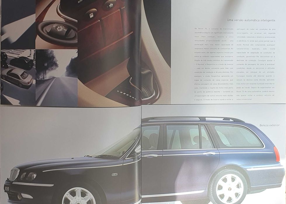 2 Catálogos automóvel Rover 75 e Rover 75 Tourer - Ano 2002