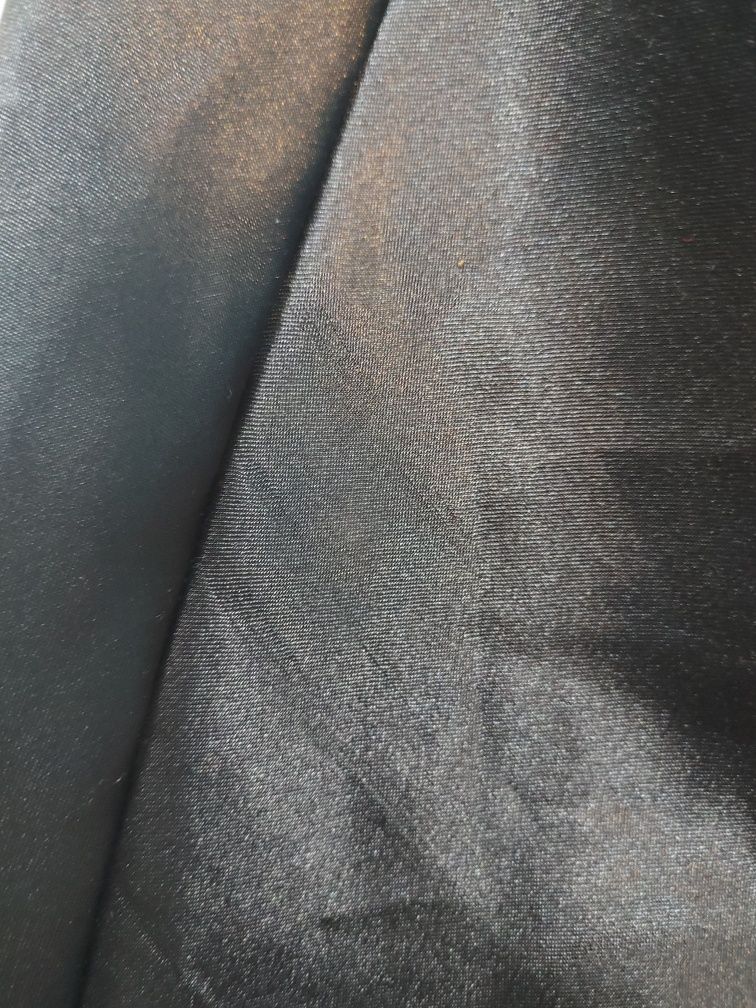 Czarna satynowa koszula nocna halka sukienka do spania piżama bielizna