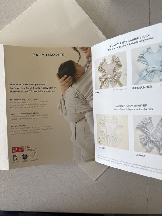 Konny Baby Carrier Original – Tamanho L – Cor Mocha (Novo/Como Novo)