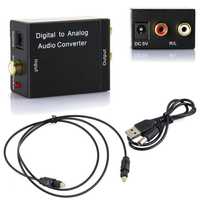 Conversor de audio Digital para Analógico + cabo otico (Novo) com bluetooth