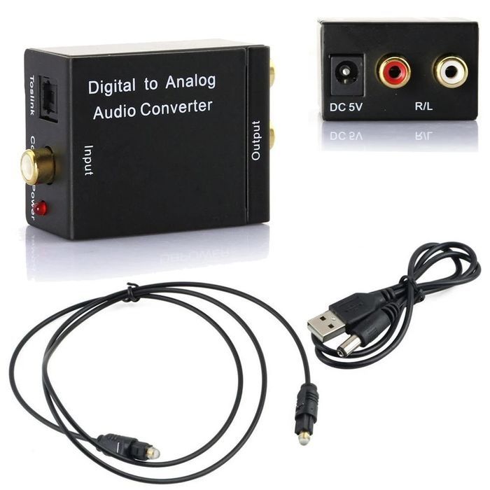 Conversor de audio Digital para Analógico + cabo otico (Novo) com bluetooth