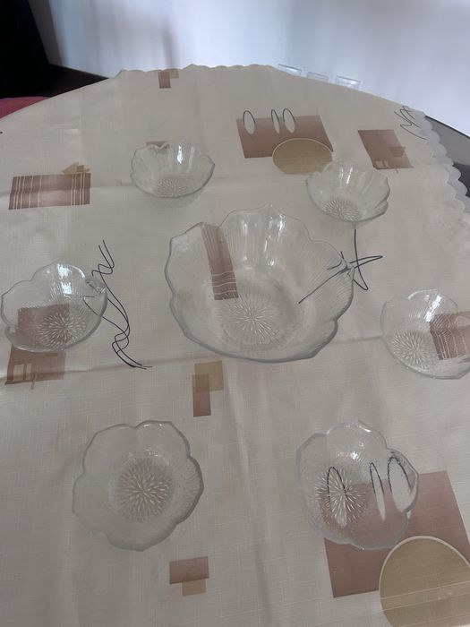 Conjunto de sobremesa de vidro