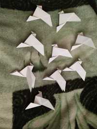 Ptaki origami  bialy +kolor