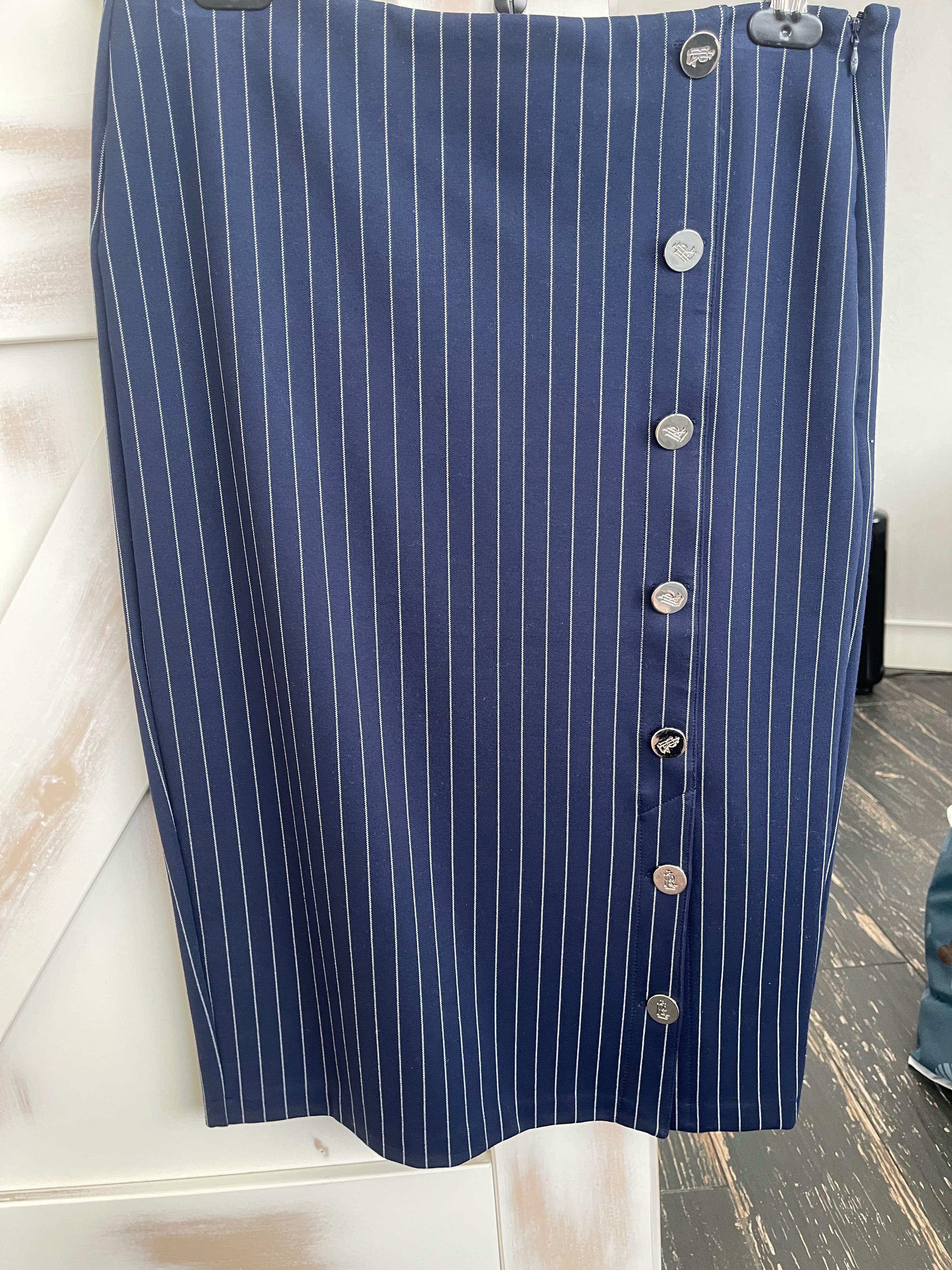 Ralph Lauren original. Юбка карандаш в полоску на пуговицах р М