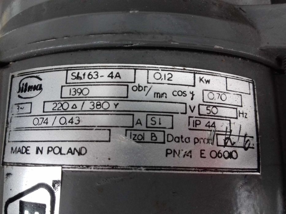 Silnik elektryczny  0,12kw 1390 obrotów .Wysyłka