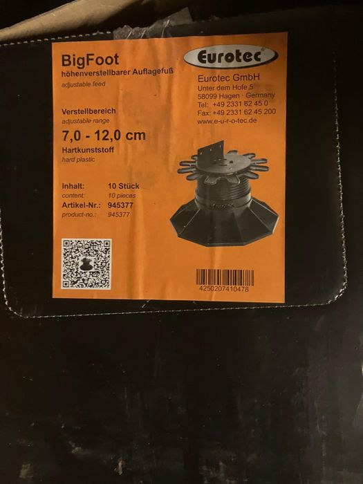 Wspornik tarasowy regulowany pod legary 220 sztuk