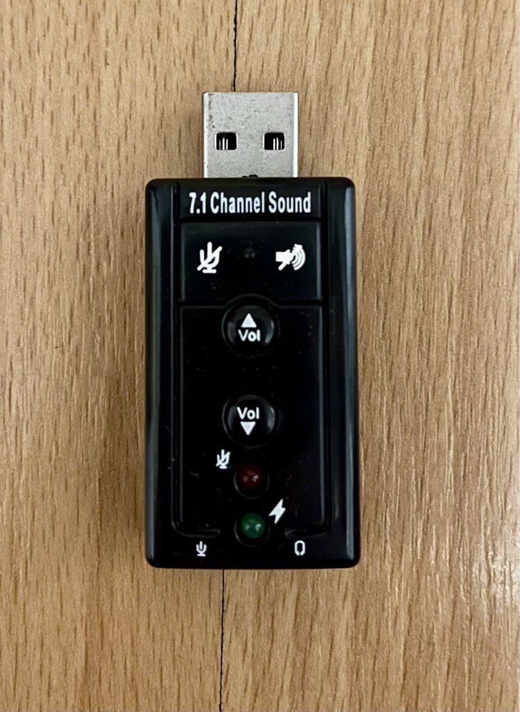 Karta dźwiękowa na USB [mikrofon] [słuchawki] regulacja fizyczna