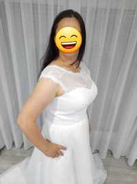 Suknia ślubna nowa biała z trenem rozmiar 12 (M)