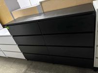 Czarna komoda 120 cm – 8 szuflad! Duża pojemność i nowoczesny styl