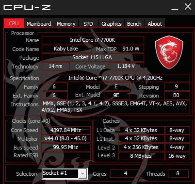 Procesor i7 7700k, MSI B250 GAMING M3, 20gb ram