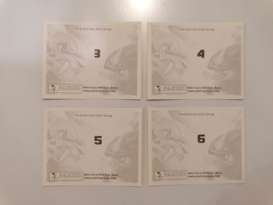 Conjunto de 4 cromos Lego, edição de 2014 Panini