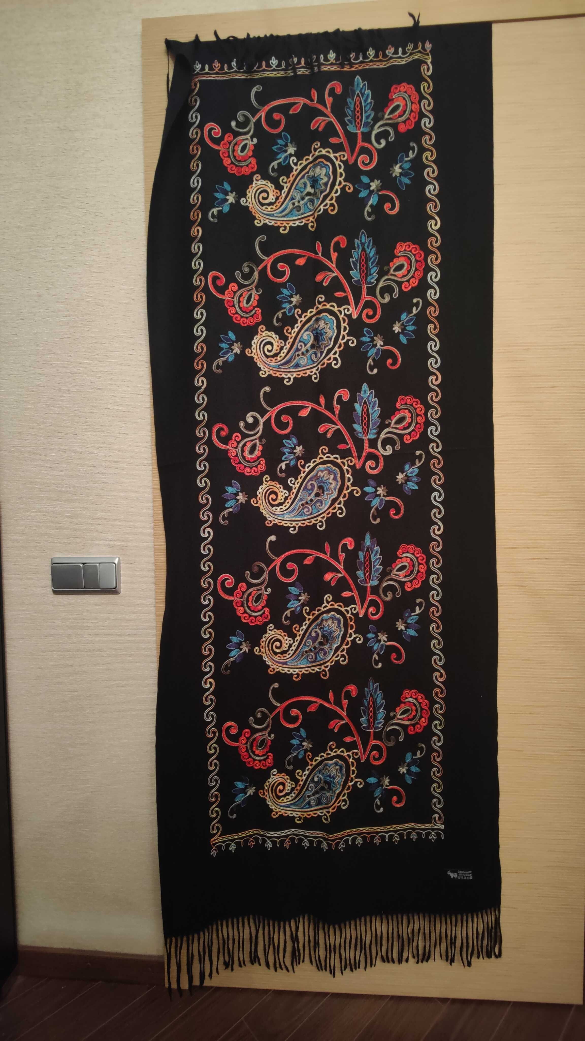 Новая Огромная Кашемировая люкс Шаль 100% Lamb Wool Палантин 195х75см