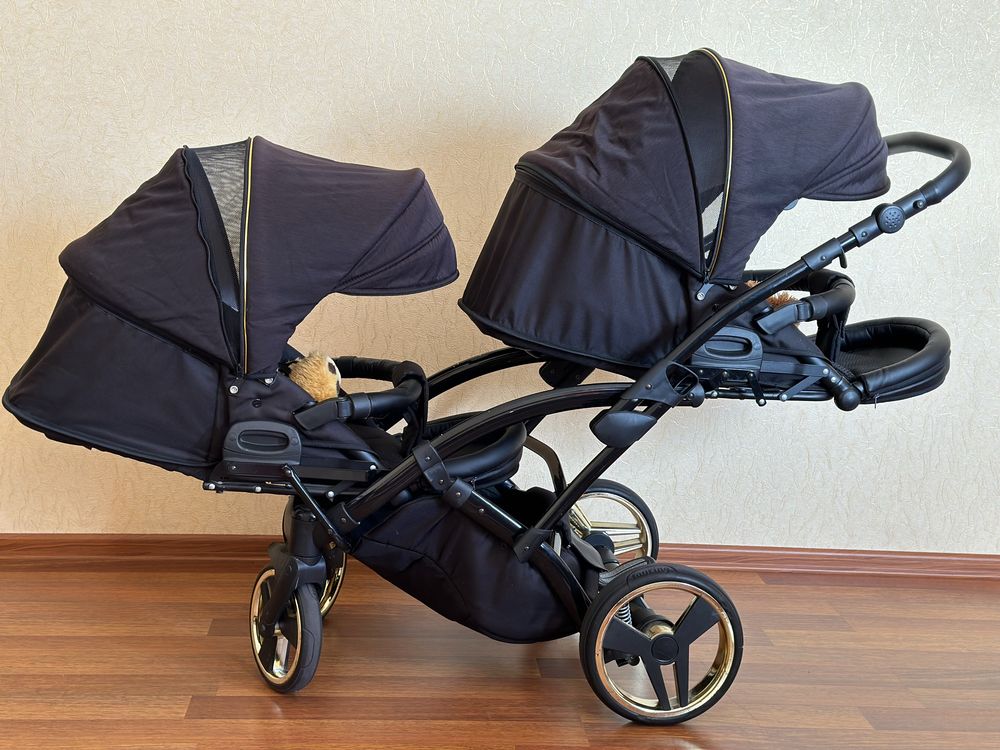 Продам візок для двійні, Junama duo slim в чорній рамі