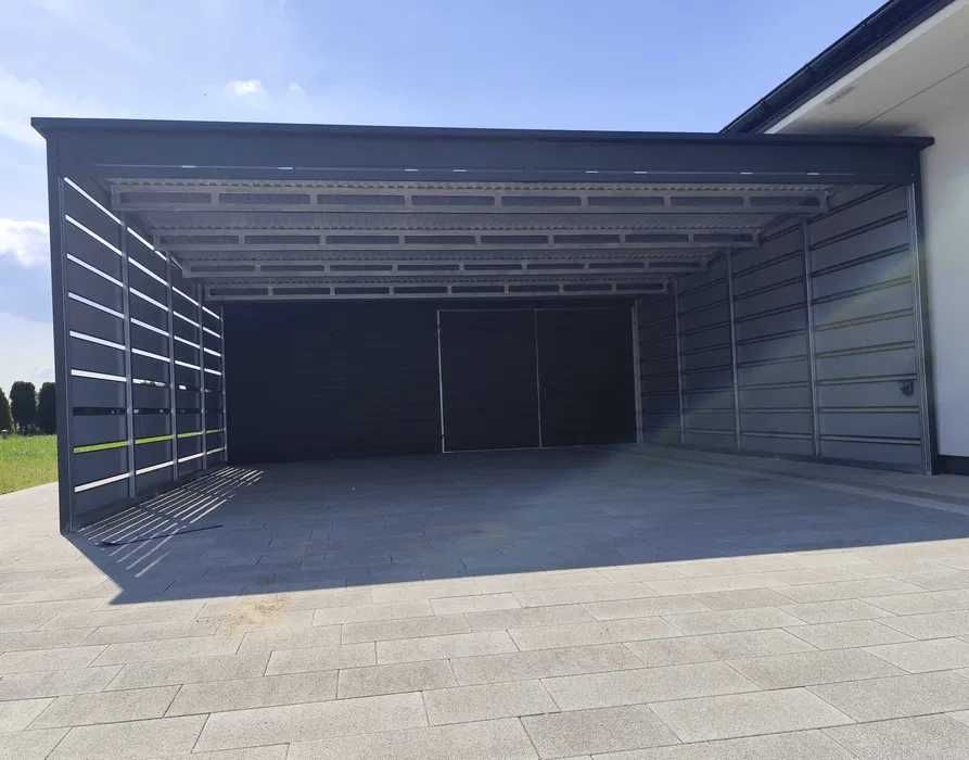 Ładny CARPORT | ALTANA na pojazd | Garaże Garaż Blaszany- Maj-Blach