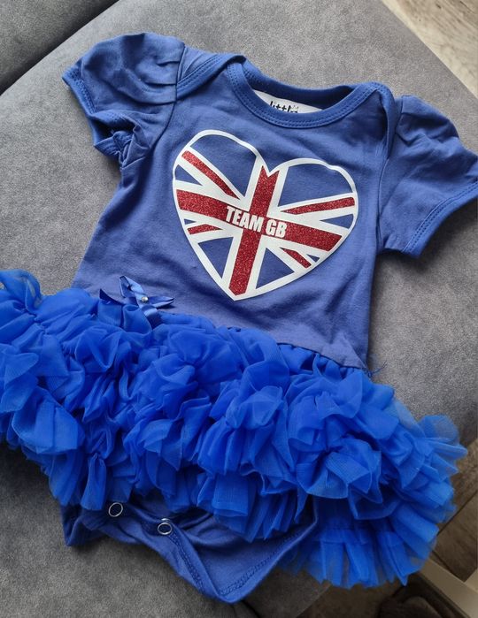 Niebieski tutu romper Team GB rozmiar 3-6m
