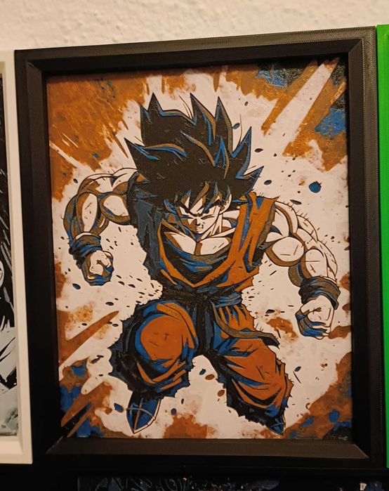 Quadro em relevo - dragon ball - Goku