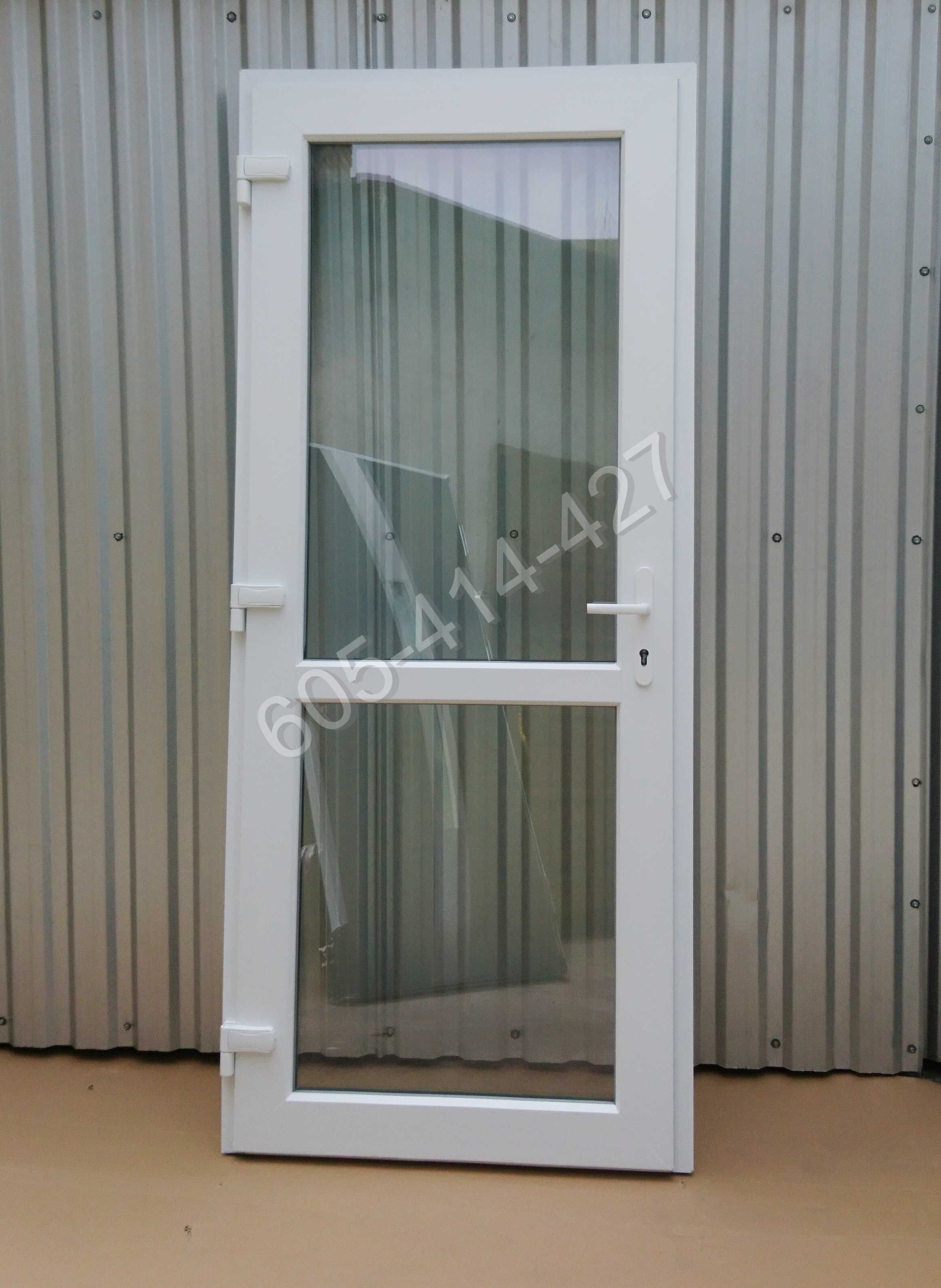 Drzwi zewnętrzne PCV 1000x2000 białe sklepowe TRANSPORT CAŁA POLSKA