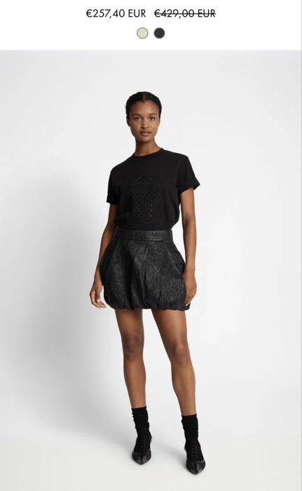 спідниця-балон з натуральної шкіри з рельєфним візерунком Munthe