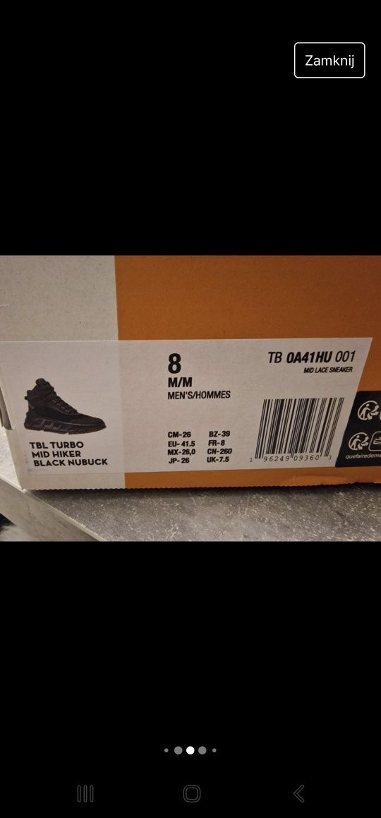 Buty zimowe Timberland Turbo Hiker roz. 41,5