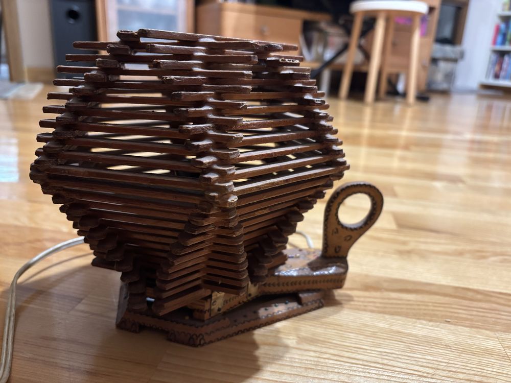 Lampka vintage drewno