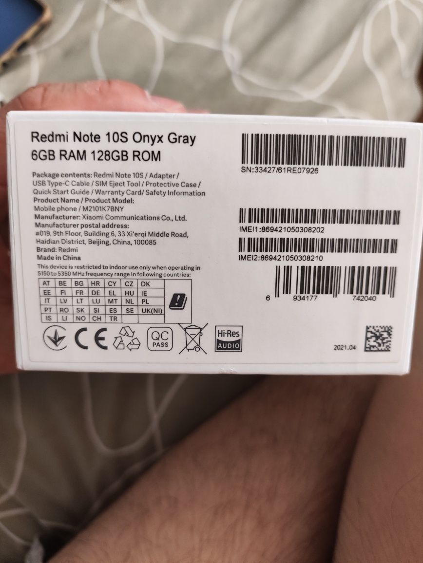 Смартфон Xiaomi Redmi Note 10s NFC 6/128Gb Onyx Gray Global Version