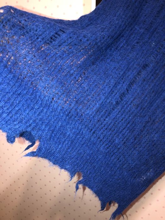 Zara светр рваний альпака синій S-M