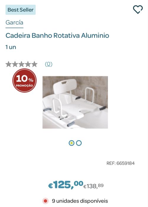 Cadeira de Banho Rotativa Aluminio
