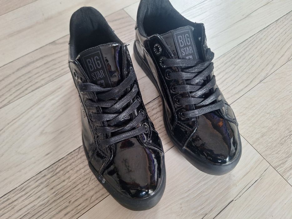 Big star czarne lakierowane sneakersy trampki 37