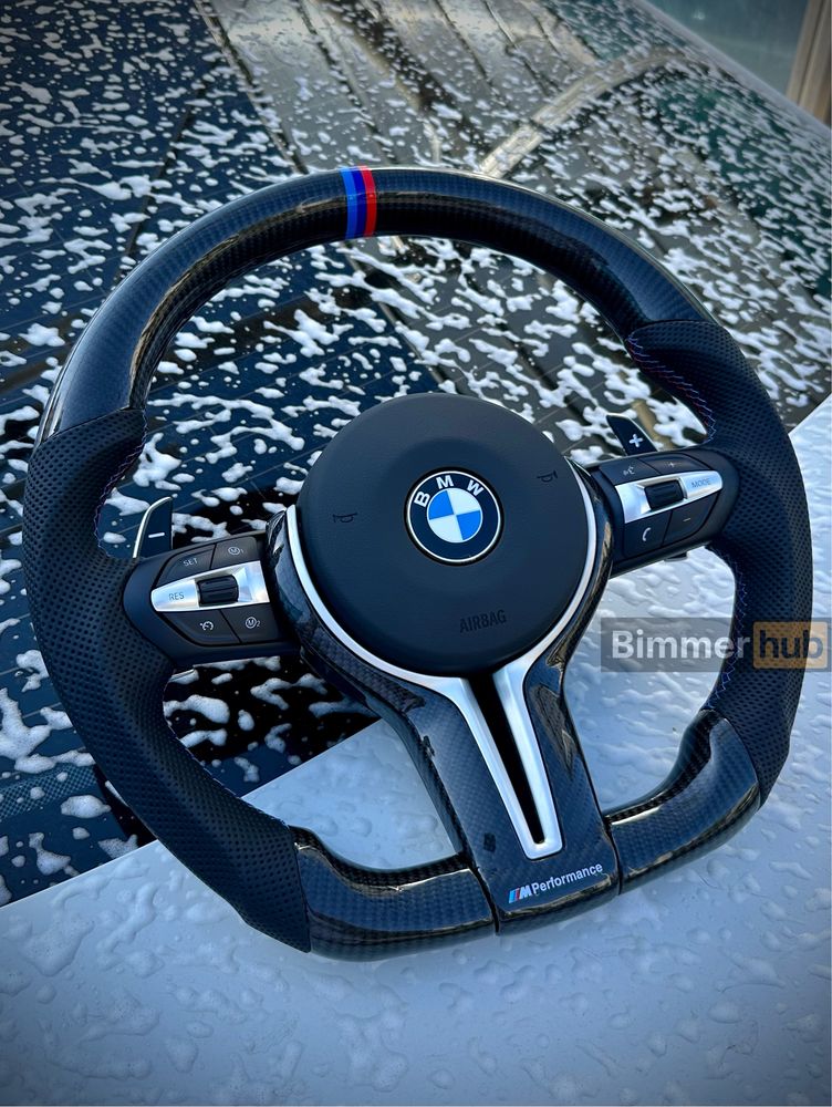 Карбон М руль + (ОРИГИНАЛ airbag, подогрев, вибро) БМВ Ф30 Ф15 Ф25 Ф10