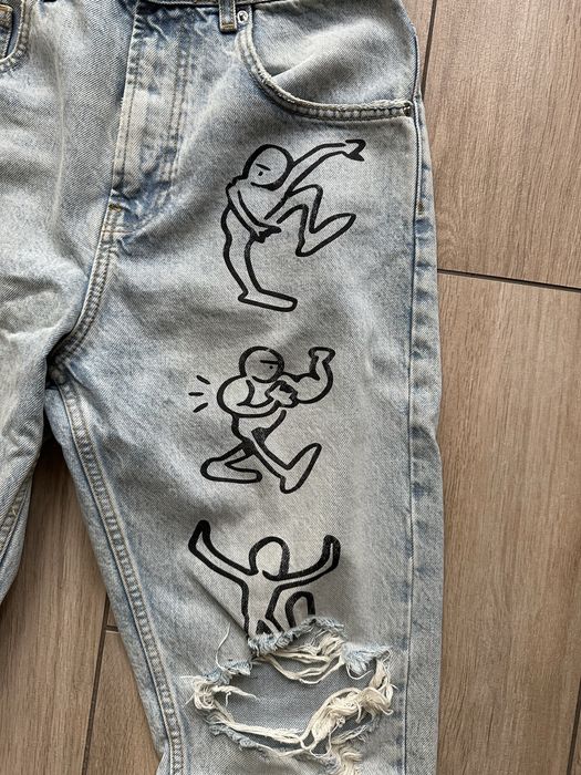 Jeansy carrot Keith Harring Zara roz. 38 M